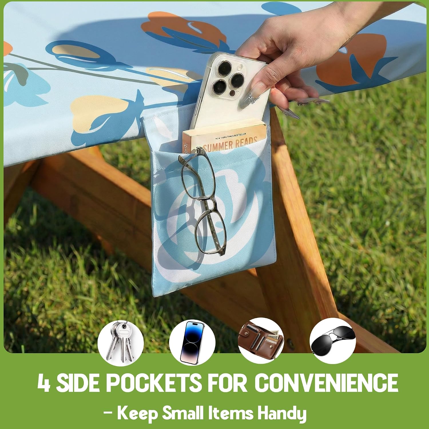 Picnic Table Cover with Bench Covers Waterproof Campsite Tablecloth Patio Backyard Camp Camping Kitchen Essentials Accessories Supplies Rv Cabin Gear Acampar Must Haves Table Cloth Camper Women Gifts image 4