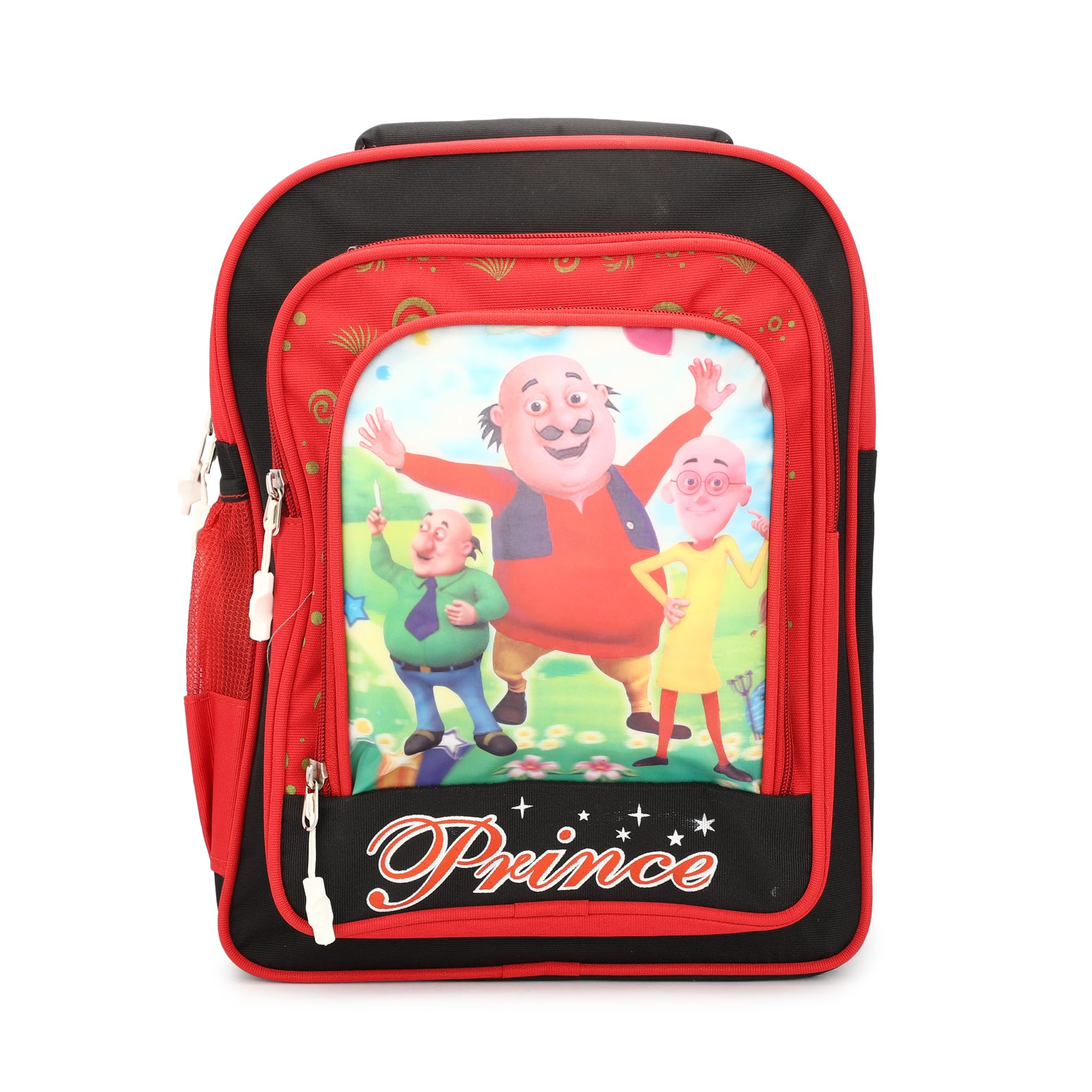 GenericBcos King Cartoon Character School Backpack for Kids | Bottle Holder & Front Zippered Pocket, Adjustable & Padded Shoulder Straps | Age Group: Nursery To 1 Class Bags For Boys And Girls