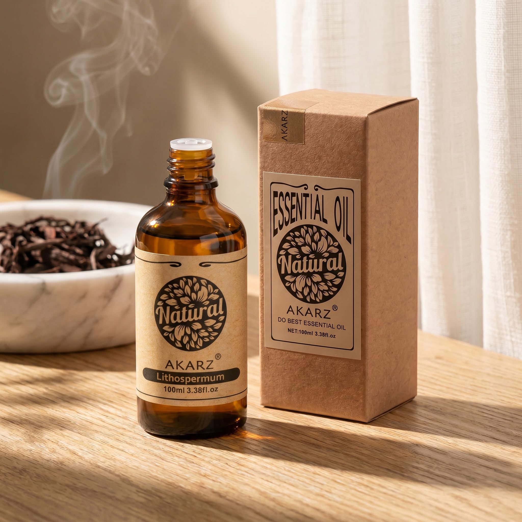 AKARZ 100ml Olejek esencjny z Kozłka - Naturalny olejek aromatyczny do dyfuzorów, lamp aromatycznych i aromatów pomieszczeń