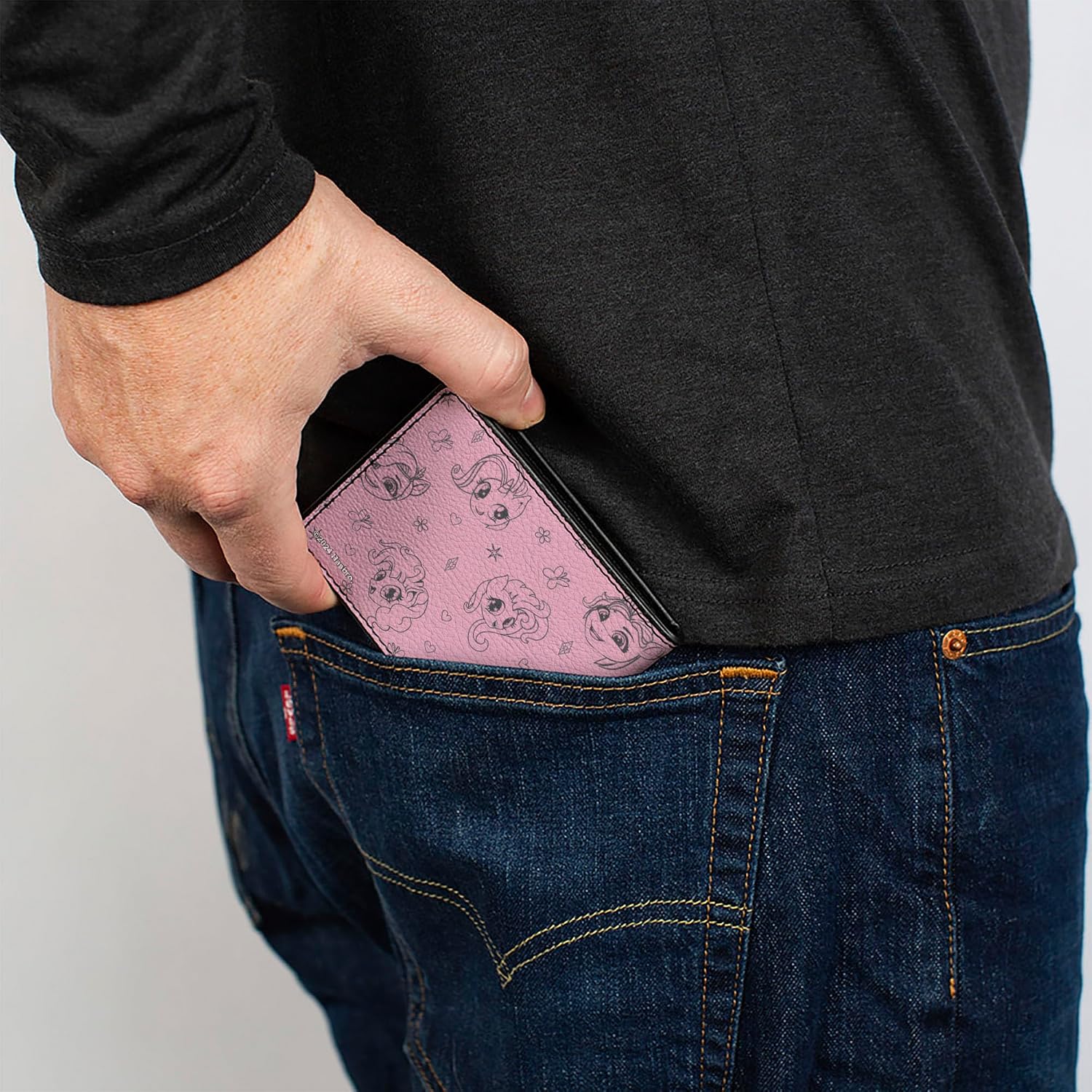 Buckle-Down Hasbro Wallet, Bifold, My Little Pony Title Logo With Pony and Cutie Mark Pink, Vegan Leather