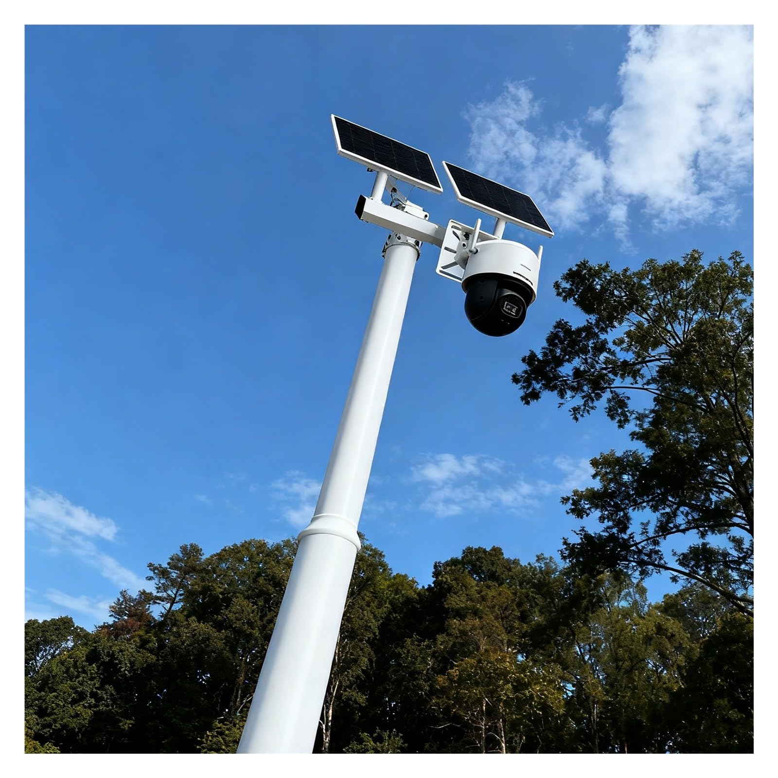 ERRULAN Staffa per Telecamera Esterna Pali Universali per Telecamere di Sicurezza per Palo di Montaggio per Sorveglianza Esterna, Colonna Portante per CCTV(Double,Height 4.5m/14.8 ft)