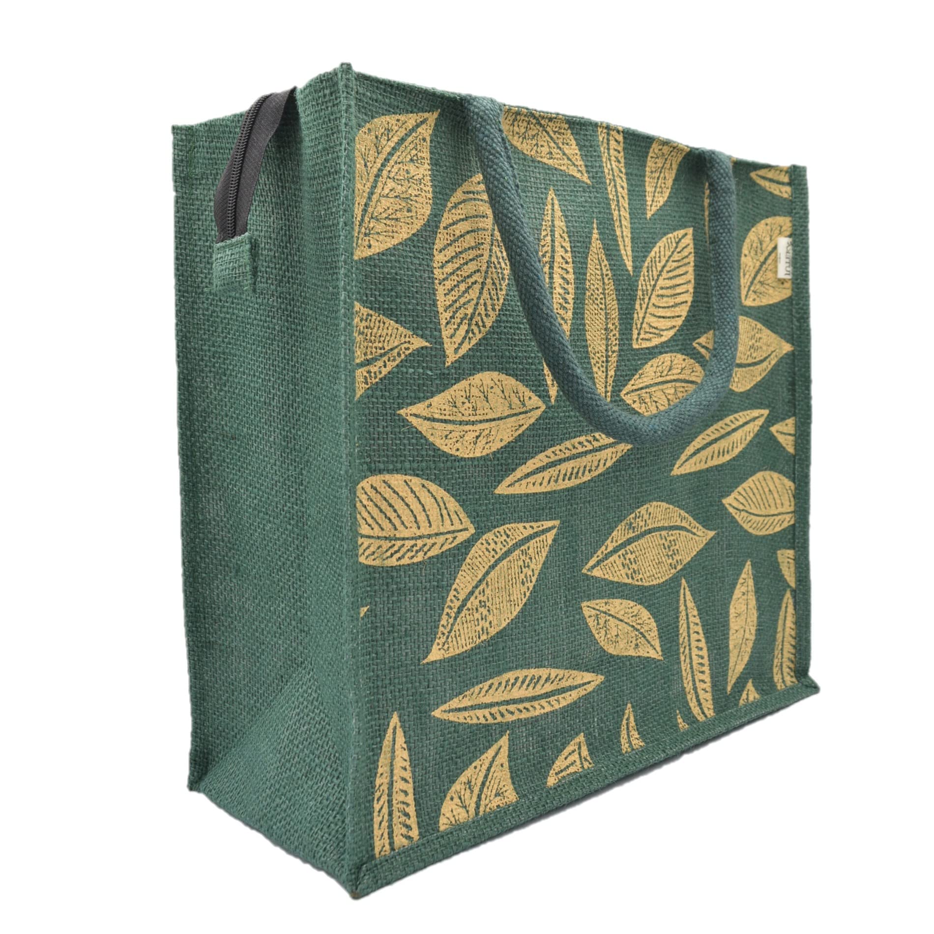 Printed Lunch, Office, Grocery, Picnic, Tote, Tiffin, Shopping, Jute Bag with Padded Cotton Handles