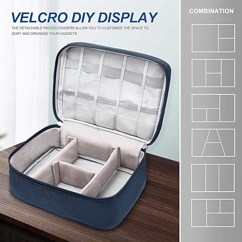 Miniatura 8 de Organizador de artículos electrónicos universal de viaje, bolsa organizadora de cables impermeable, accesorios electrónicos, fundas de