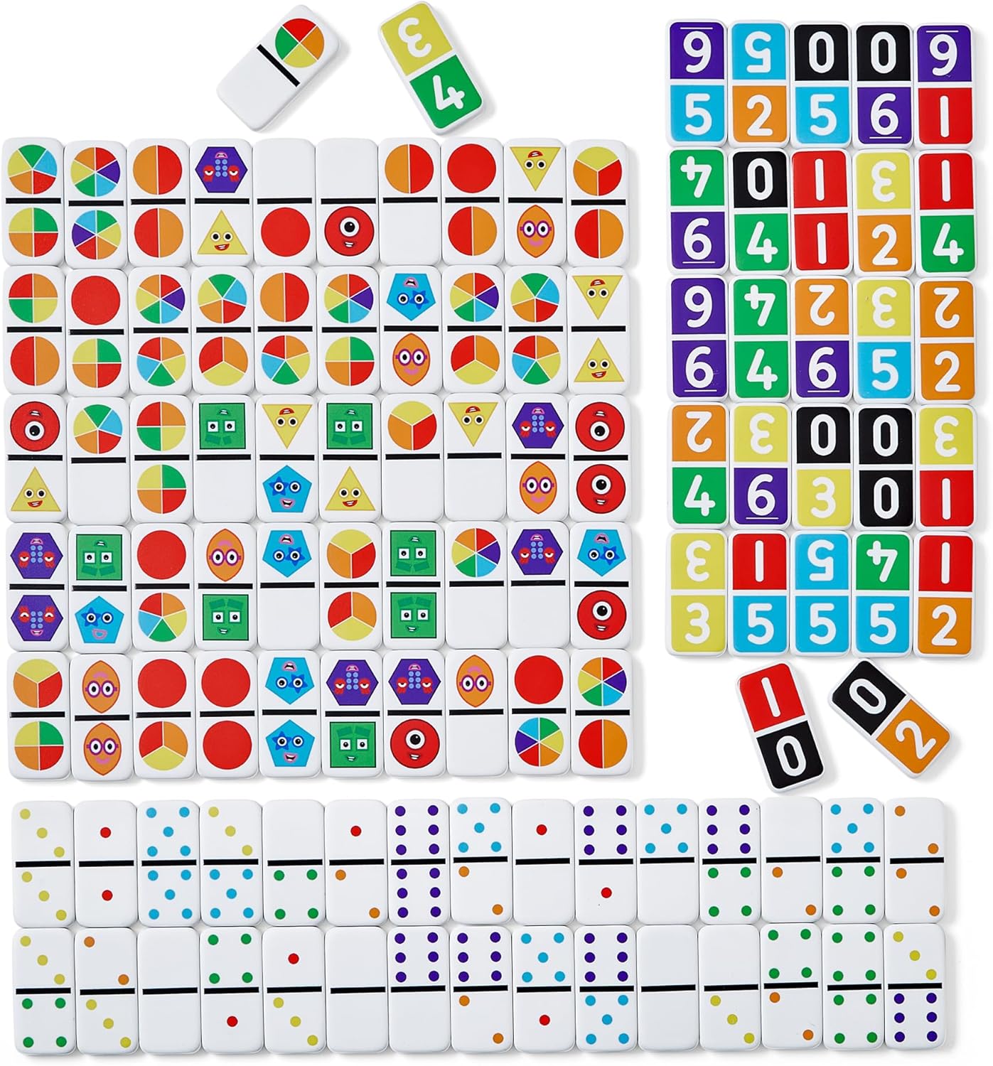 Learning Resources Numberblocks Reusable Dominoes, 112 Dominoes with Storage Box, Educational Game for Learning Numbers and Shapes, Gift for Boys and Girls Ages 3, 4, 5+