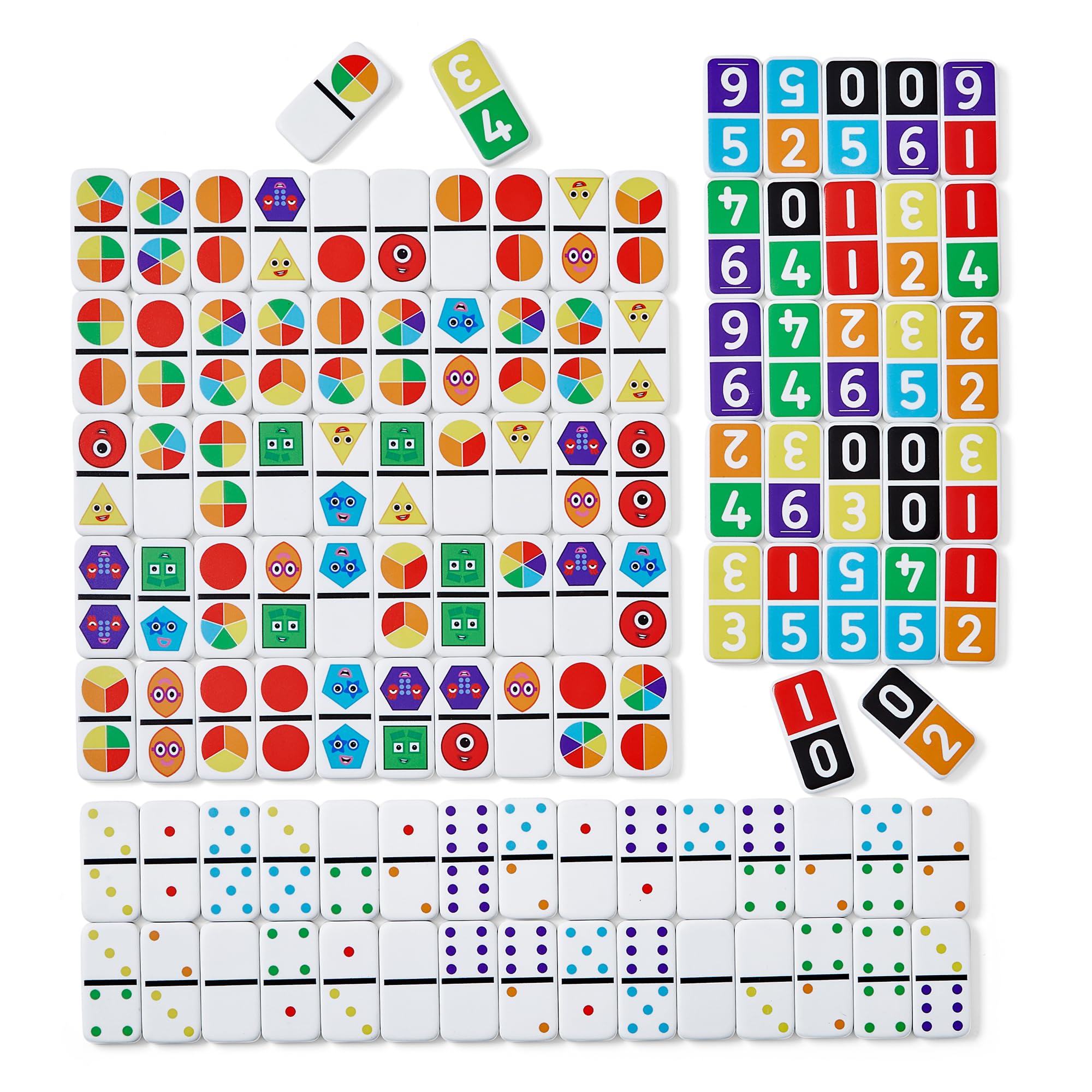 Learning Resources Numberblocks Dominós Reutilizables, 112 Dominós con Caja de Almacenamiento, Juego Educativo para Aprender los Números y Las Formas, Regalo para Niños y Niñas de 3, 4, 5+ Años