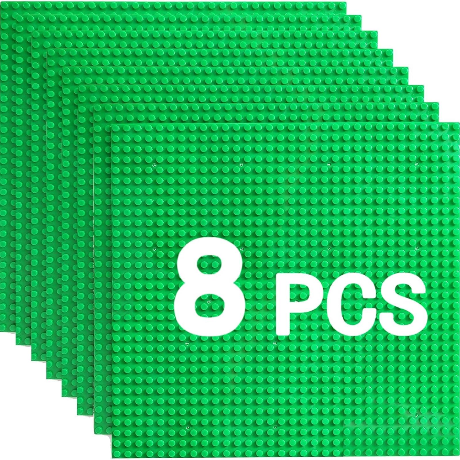 HUIZDQ Green Building Block Base Plates 32x32 Stud 10x10in Set of 8 ABS