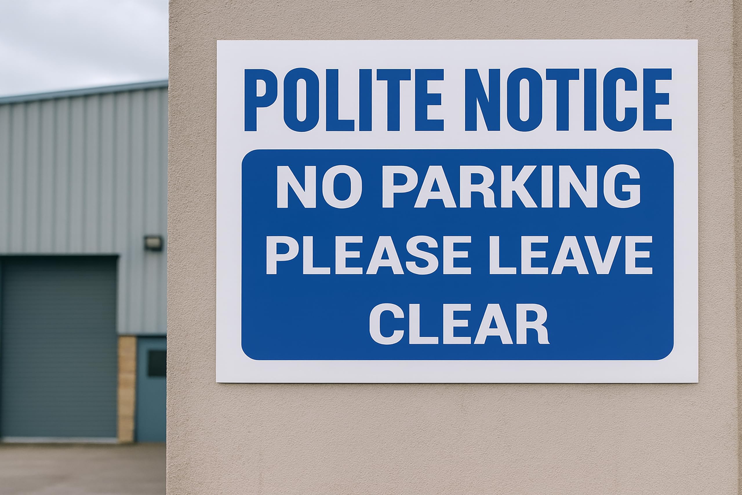 Polite Notice No Parking Please Leave Clear Sign, Durable Rust-Proof PVC, Weatherproof Outdoor Use, Multiple Sizes - Image 2