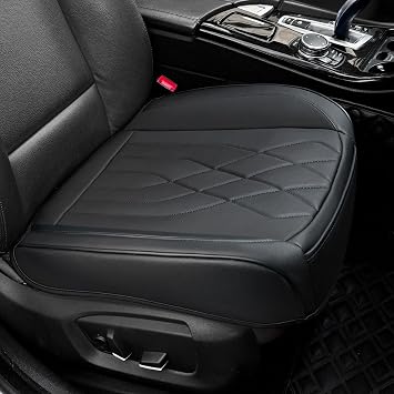 Luxury Faux Leather Car Seat Cover Front Bottom Seat Cushion Cover, Anti-Slip and Wrap Around The Bottom, Fits 95% of Vehicles Black
