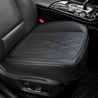Sanwom Luxury Faux Leather Car Seat Cover Front Bottom Seat Cushion Cover, Anti-Slip and Wrap Around The Bottom, Fits 95% of Vehicles (Black)
