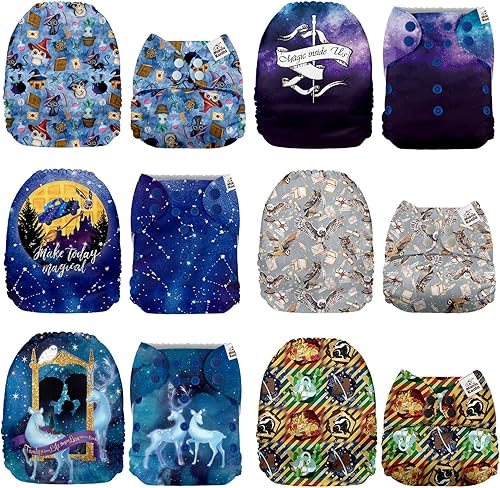 Miniatura 33 de Mama Koala 3.0 Pañales de tela para bebés, 6 unidades de pañales de bolsillo lavables y reutilizables de talla única para recién nacidos y niños