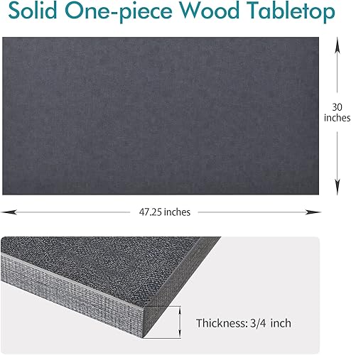 Miniatura 209 de Kaboon Mesa universal de 45.67 x 23.62 pulgadas, escritorio sólido de una pieza, encimera de melamina reversible, escritorios dobles, escritorio en