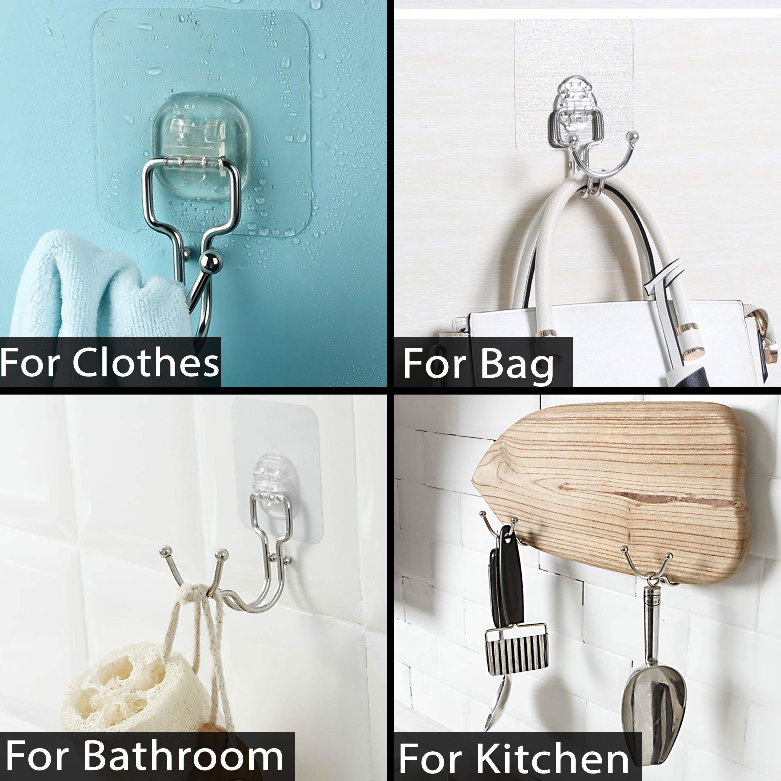 HOKIPO Magic Sticker Hooks - No Drill Wall Hooks -2 HOKIPO Magic Sticker Hooks - No Drill Wall Hooks -2