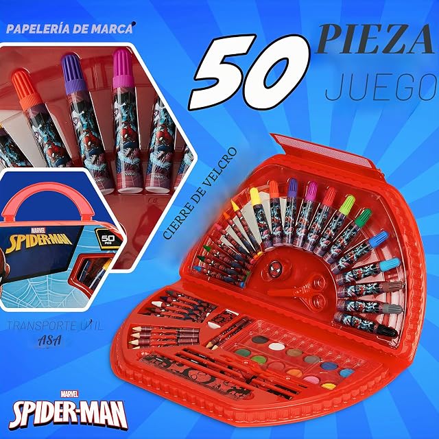 Foto 4 de 6 de Marvel Maletín Pinturas para Niños Estuche Completo con Pinturas Rotuladores Ceras y Lápices de Colores 40+…