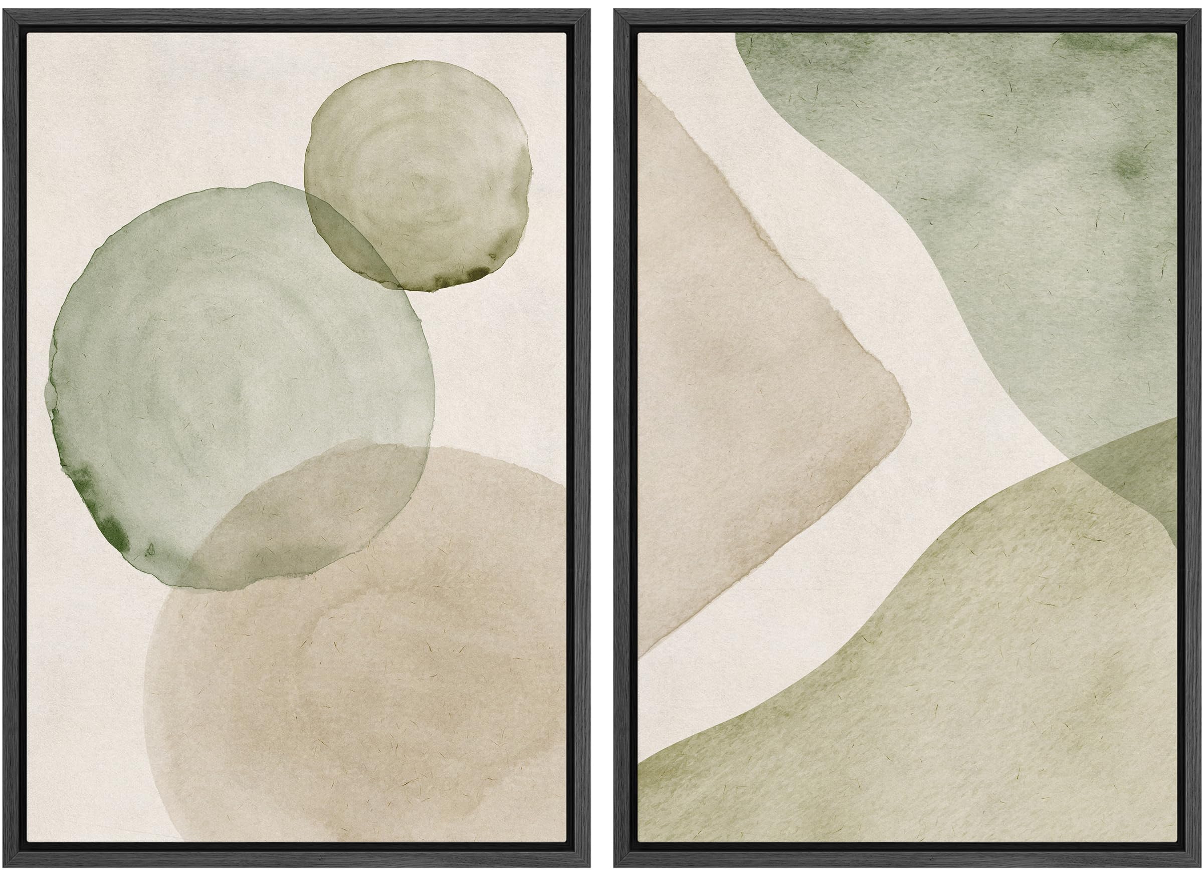 MUDECOR Framed Canvas Print Wall Art Monochromatic Gradient Abstract Minimalist Gray Illustrations Modern Art Decorative Bohemian Colorful Chic for Living Room, Bedroom, Office - 16"x24"x2 Black — view 115