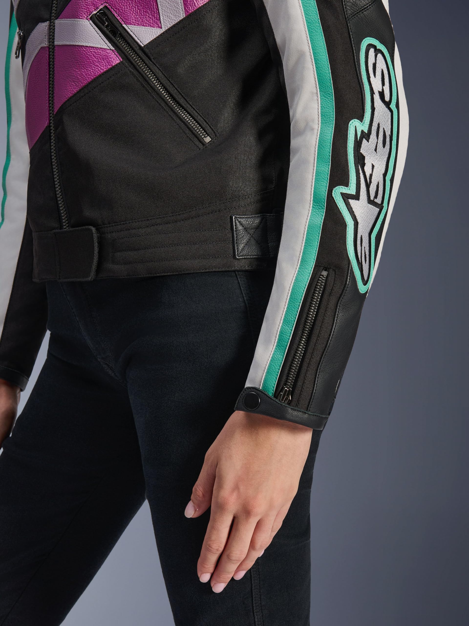 Alpinestars Idles wodoodporna damska kurtka tekstylna motocyklowa, czarny/biały/purpurowy, XS