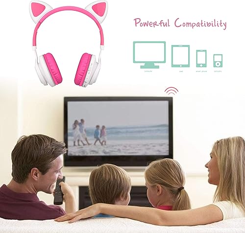 Miniatura 9 de Riwbox CT-7 - Auriculares Bluetooth con luz LED, Bluetooth inalámbricos con micrófono y control de volumen para viajes, escuela, smartphones,