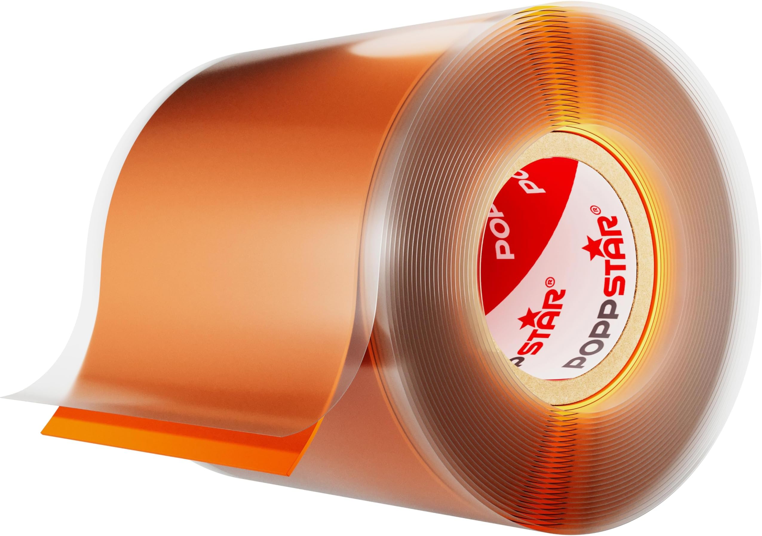 POPPSTAR Self-Fusing Silicone Band, Silicone Tape, 3m x 50mm, Sealing & Insulating Strip (water-tight, air-tight), orange, 1 Roll