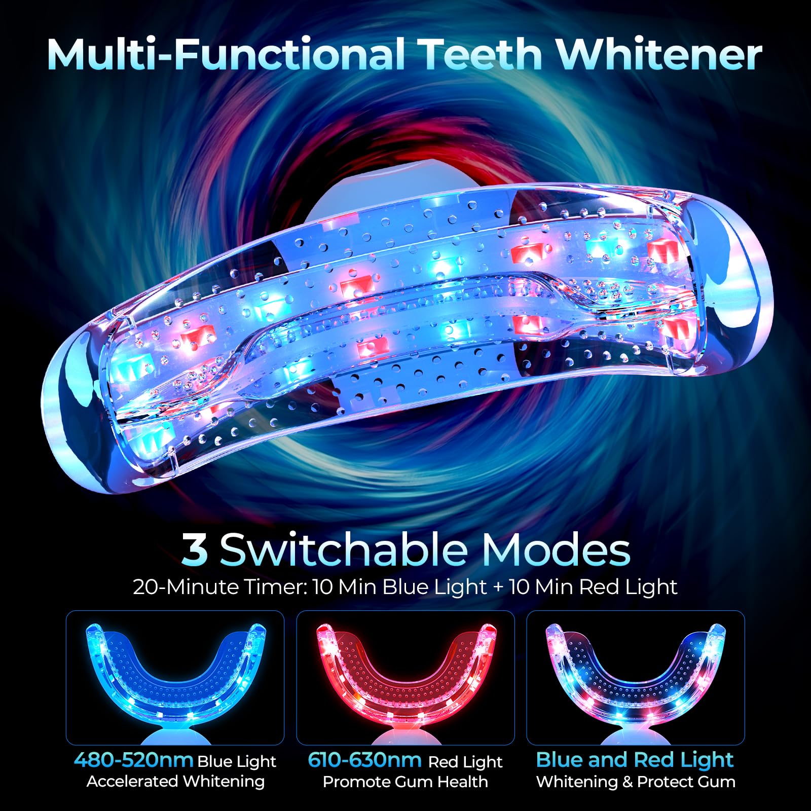 Kit Sbiancante Denti Professionale Sbiancamento Denti - TeethBliss kit sbiancante denti con Lampada LED 32X Elimina le Macchie 3 Gel Sbiancante Denti Sicuro per lo Smalto