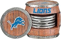 Vista 8 de FOCO NFL Team Logo 5-Pack Barrel Beverage Drink Coaster Set