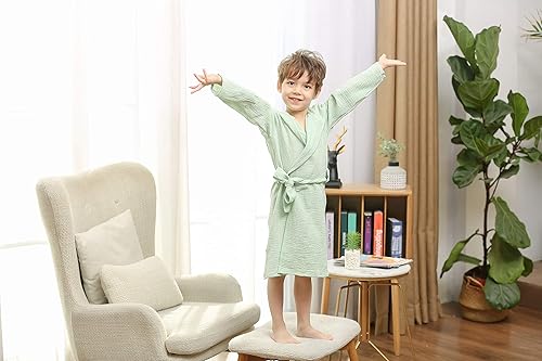 Miniatura 5 de Bata de baño de algodón orgánico, suave y transpirable, toalla con capucha para niños y niñas