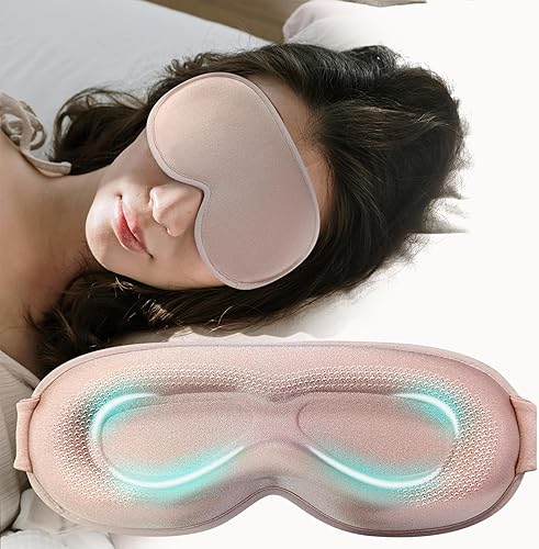 Máscara de ojos ponderada para dormir, máscaras de ojos para dormir con correa ajustable, extensiones de pestañas para mujeres y hombres, contorno