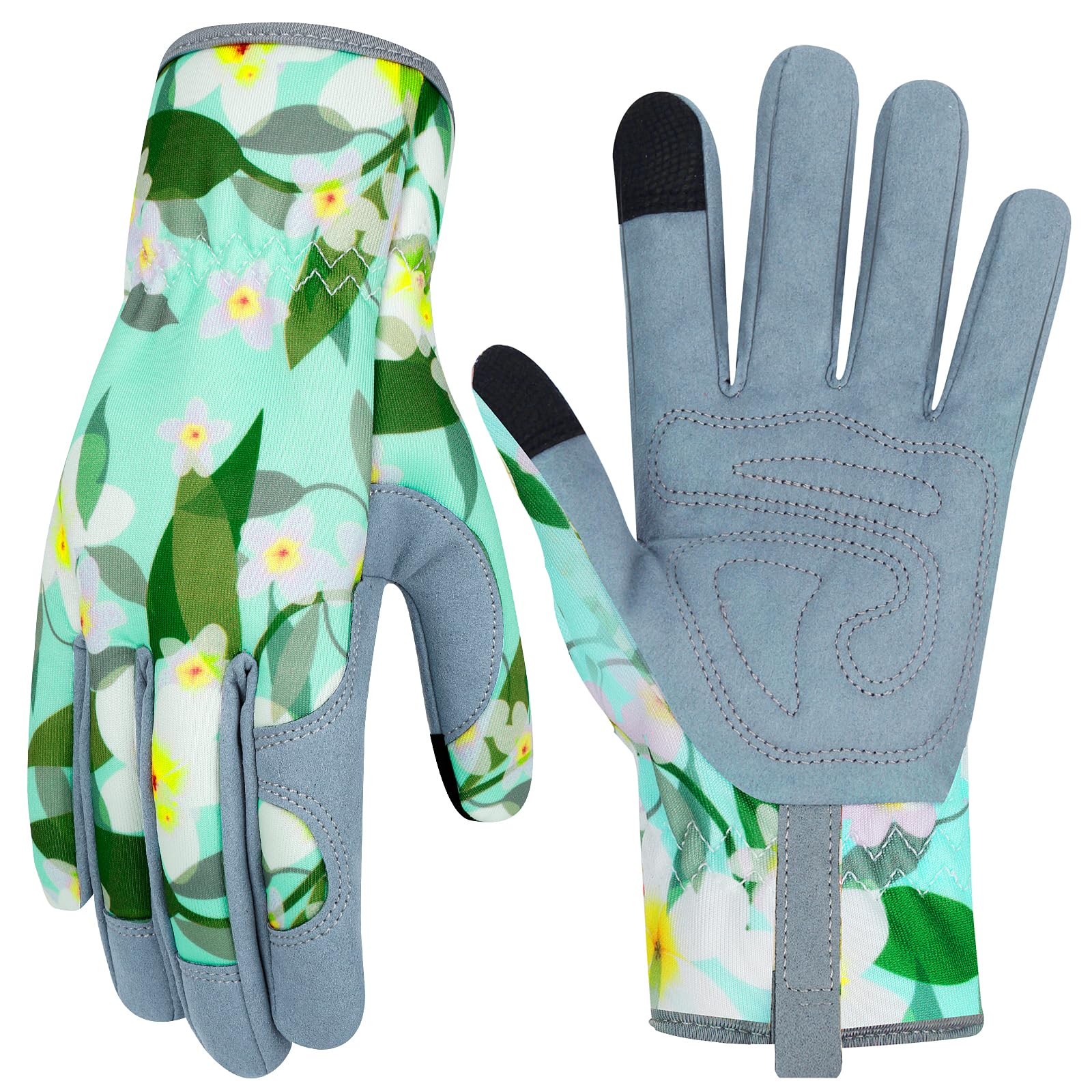 Leather Gardening Gloves for Women Thorn Proof Garden Gloves Touch Screen Working Gloves Gifts,M