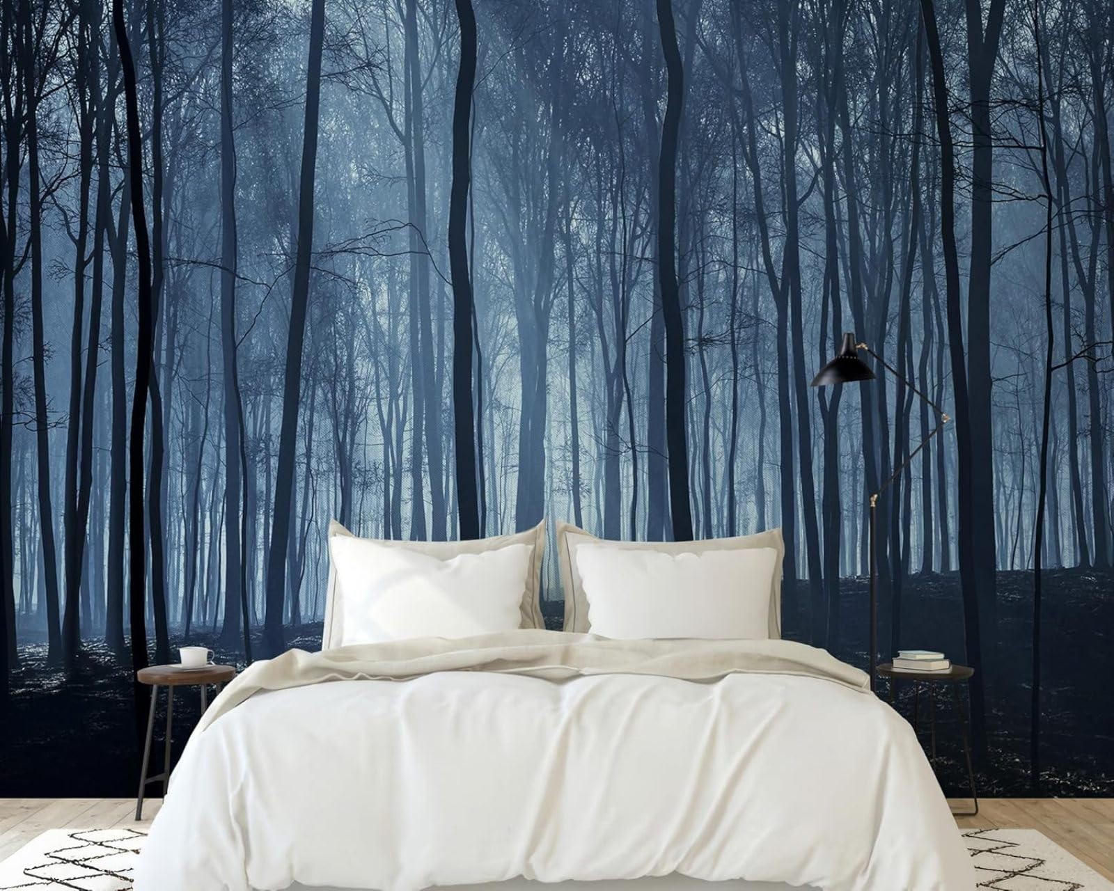 Hgjdjhnf 3D Mural Photo Mural - Wallpaper Mist Forest Dark Forest Modern Wall Living Room Bedroom Children's Room Wall Decoration Motif,350Cmx256cm Poster - Wall Sticker - Frameless Picture
