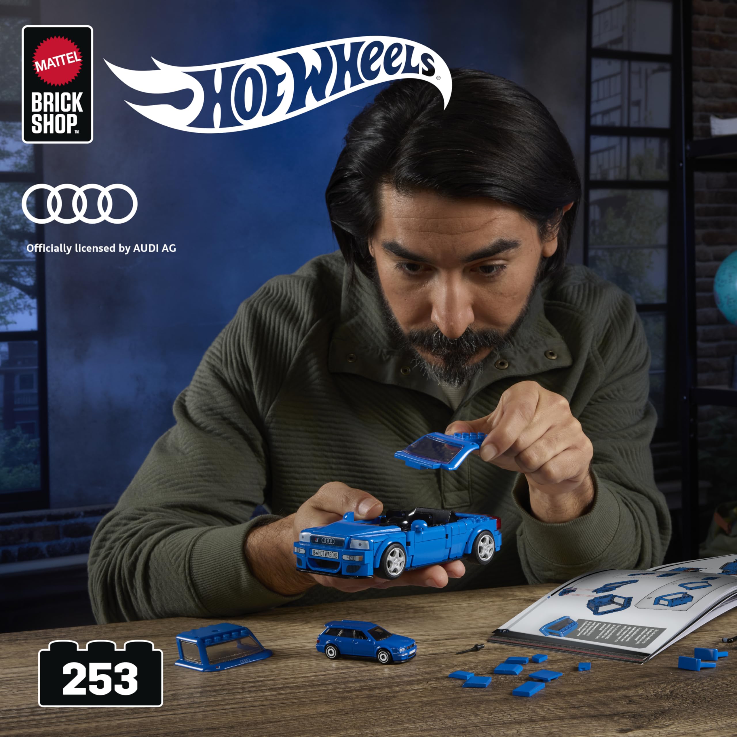 Amazon.co.jp: Mattel Brick Shop Hot Wheels Audi Avant RS2 組み立て