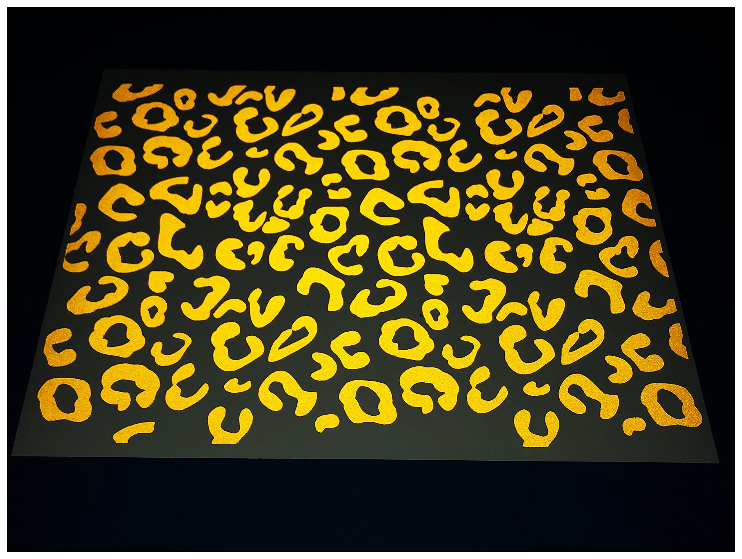 Veloviz Reflective A4 Leopard Print Sheet Die-Cut Vinyl Cargo Bike Stickers Decals (Yellow)