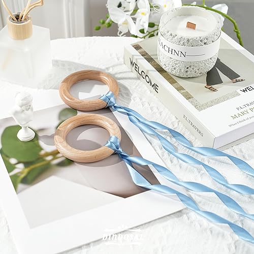 Miniatura 3 de Cinta azul polvorienta de 12 pulgada, cinta de satén azul polvoriento, cinta de seda azul para decoración de bodas, cinta azul polvorienta fina para