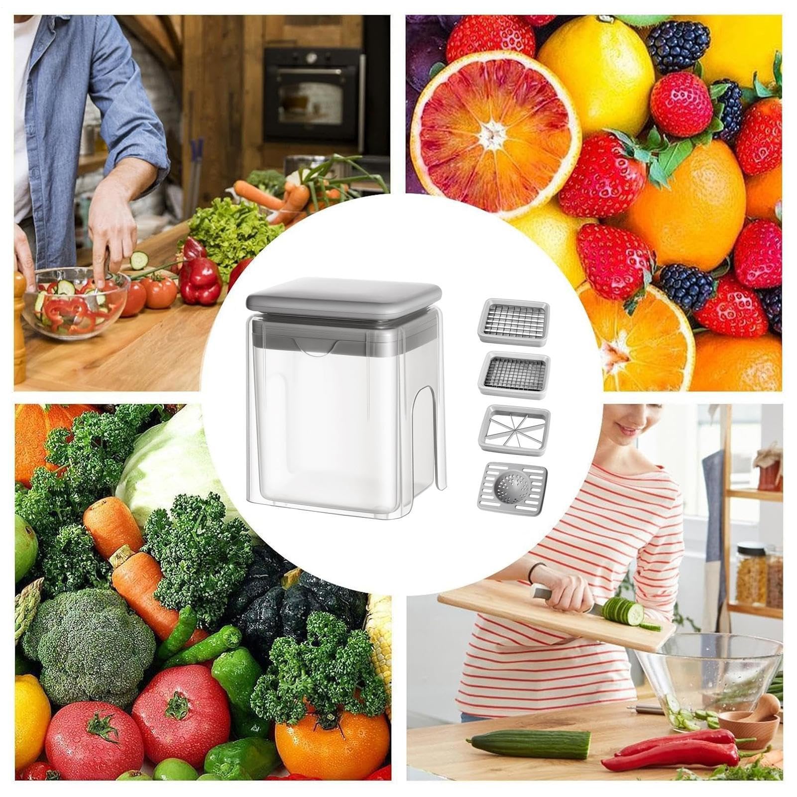 Cortador de Verduras 4 en 1 Manual Multifuncional Utensilios de Cocina