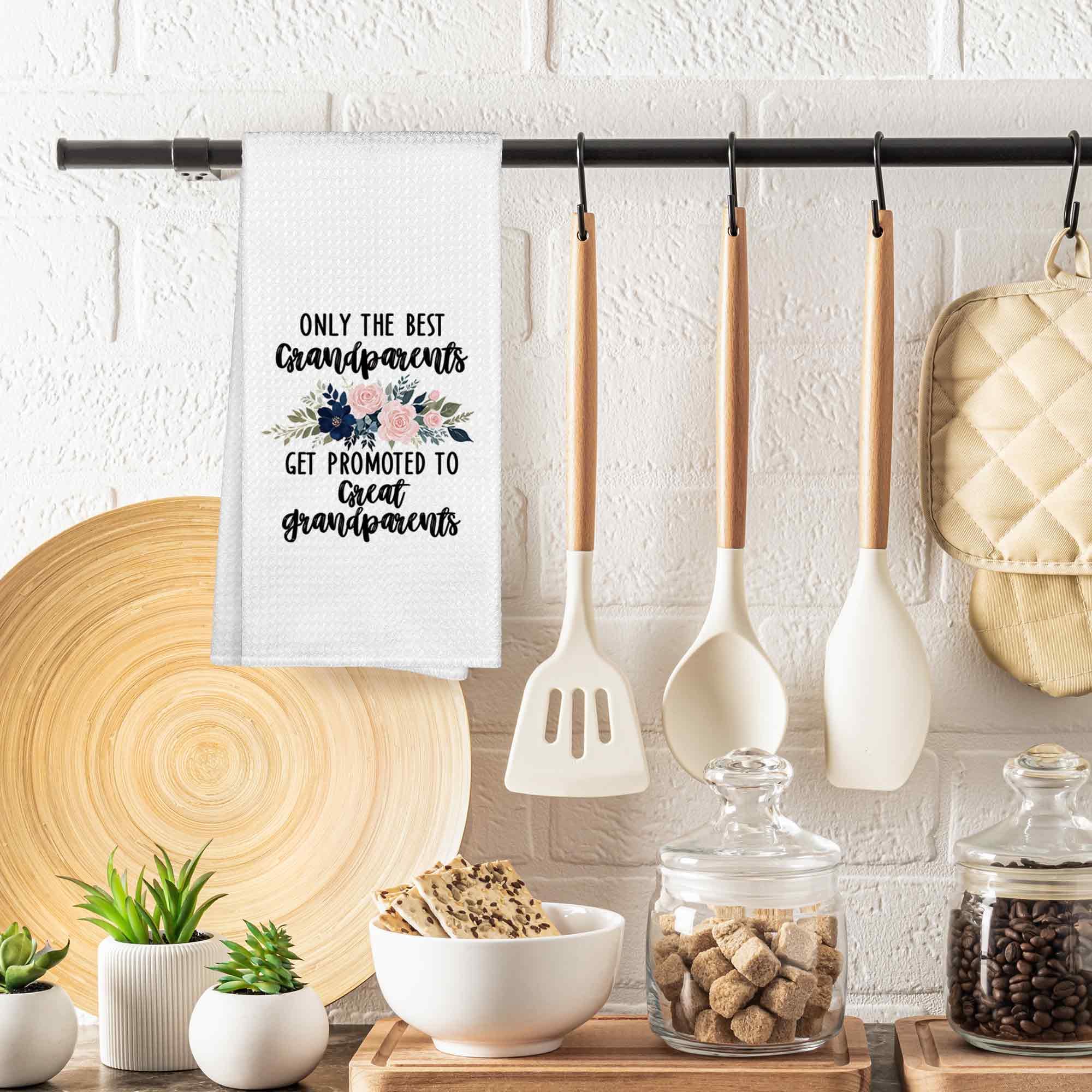 Promoted to Great Grandparents Gifts - Toallas de cocina de 16 x 24 pulgadas, diseño de abuelos, embarazo, anuncio de bebé, paños de cocina, toalla de cocina, toalla de mano