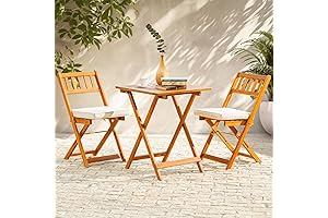 Heavy Duty Folding 3 Piece Bistro Table Set