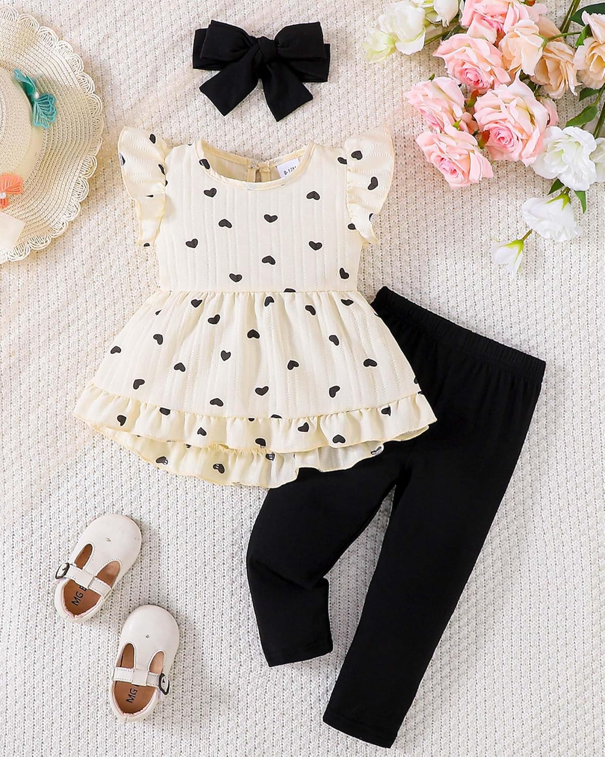 Toddler Baby Girl Clothes Infant Girl Outfits Fall Ruffle Floral T-Shirt Top Pants Set Winter Spring Clothes - Image 3
