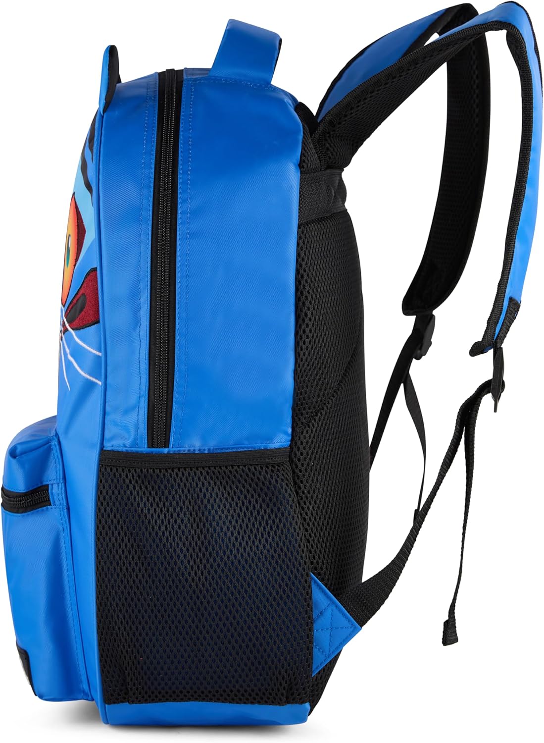 AI ACCESSORY INNOVATIONS K-Pop Demon Hunters 16” Backpack for Girls, Featuring a Big Face Derby with 3D Ears and Embroidery, Rubber Molded Bag Charm, Derby