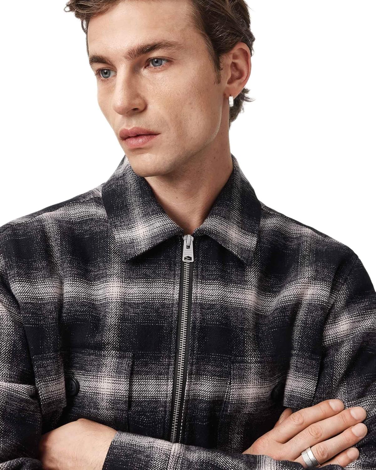 AllSaints mens Bayo Sherpa Jacket - Image 5