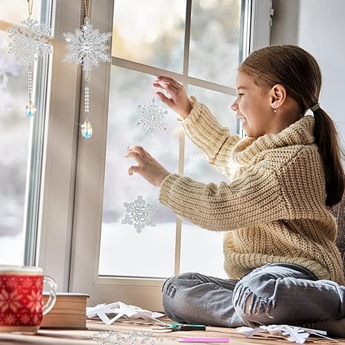 Miniatura 7 de 4 piezas 5D 9.7 x 3 pulgadas, kit de pintura de diamante de Navidad, taladro de punta, pintura de diamante, campanillas de viento de cristal de