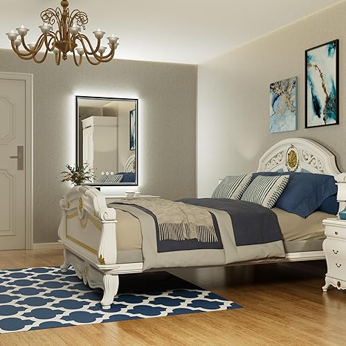 Miniatura 9 de Espejo LED de baño de 24 x 36 pulgadas, espejo de baño antivaho con luces LED, espejo de tocador LED iluminado frontal, espejo de maquillaje con luz