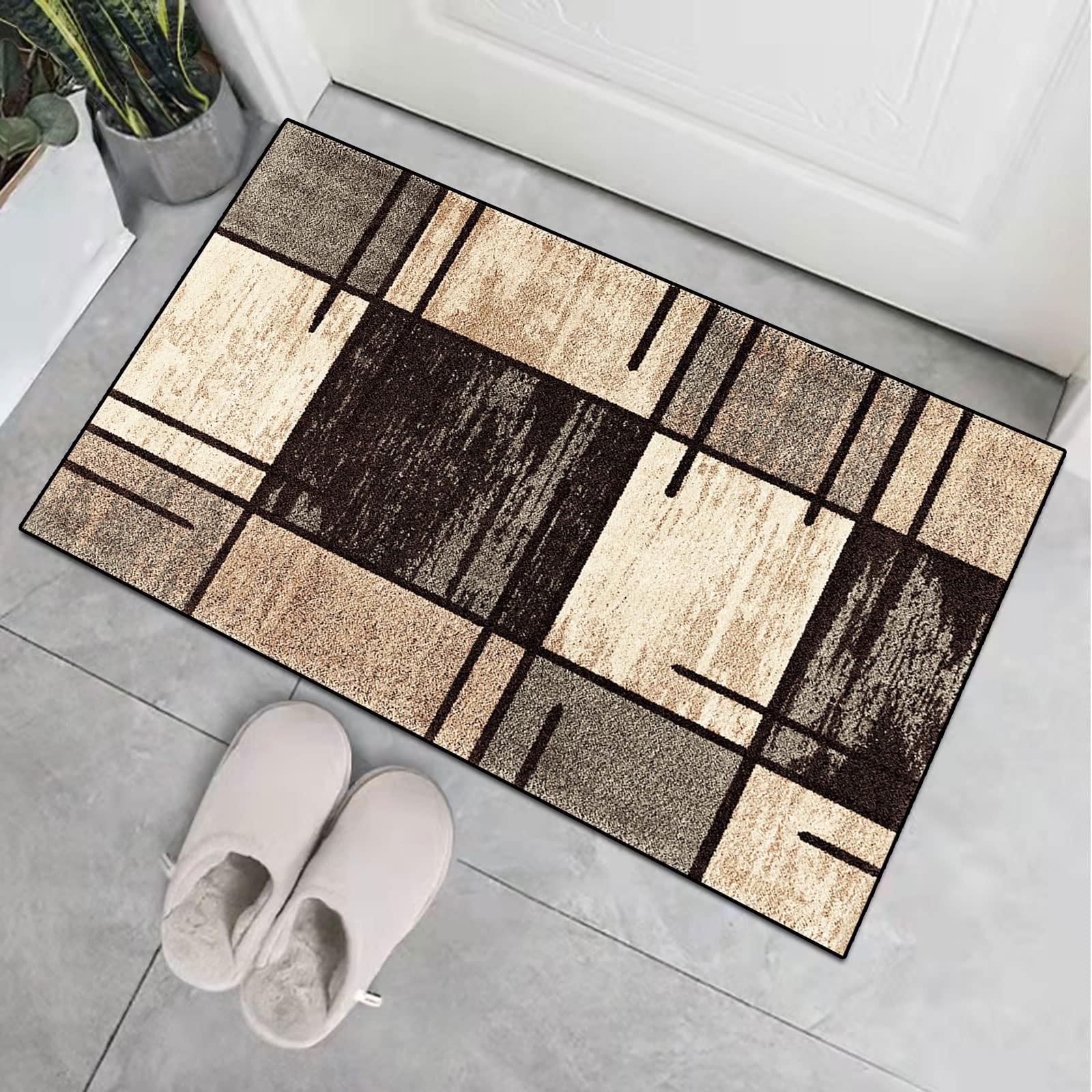 Teppich Läufer - Teppiche - Läufer Flur Teppich，Niederflor Bunter Modern rutschfest Waschbar，Pflegeleicht,Geruchsneutral，für Korridor,Schlafzimmer,Innen Wohnzimmer