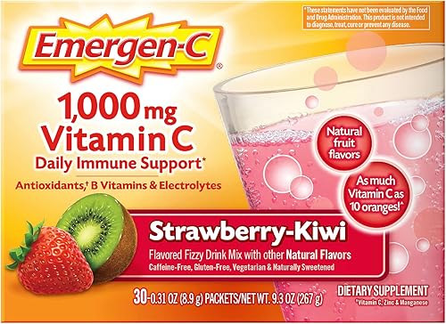 Vista 41 de Emergen-C - 1,000 mg Vitamina C en polvo, con antioxidantes, vitaminas B y electrolitos, suplemento diario para apoyo inmunológico, bebida