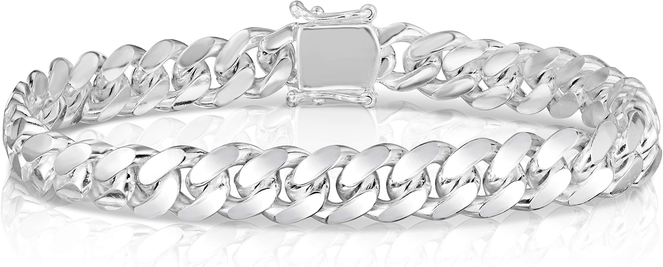 ARGENTO REALE 925 Sterling Silver Solid 6.25MM-12.25MM Miami Cuban Bracelet for Men - Sterling Silver Link Bracelet For Men, Mens Link Bracelets 8 8.5, 9