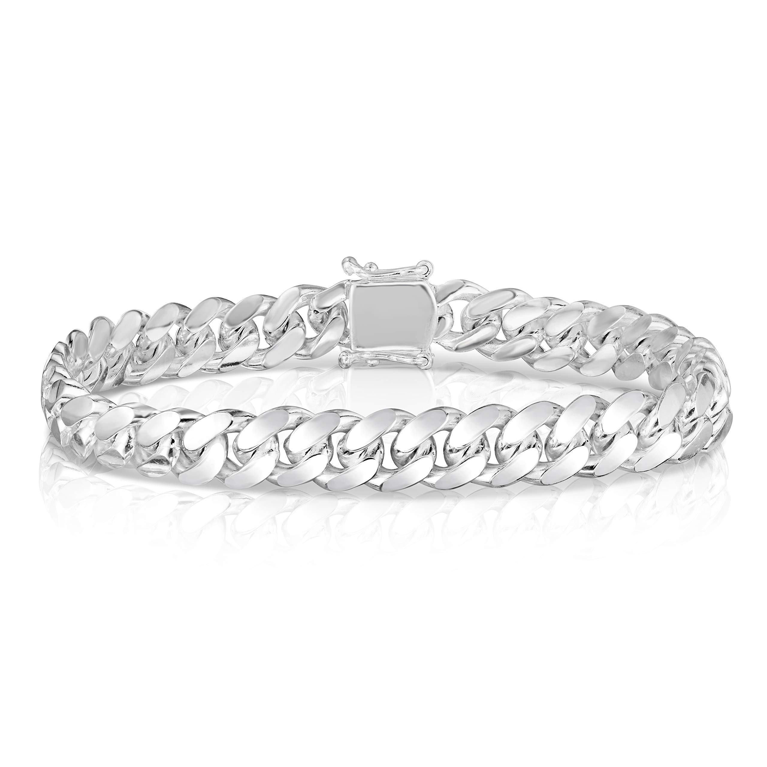 ARGENTO REALE 925 Sterling Silver Solid 6.25MM-12.25MM Miami Cuban Bracelet for Men - Sterling Silver Link Bracelet For Men, Mens Link Bracelets 8 8.5, 9