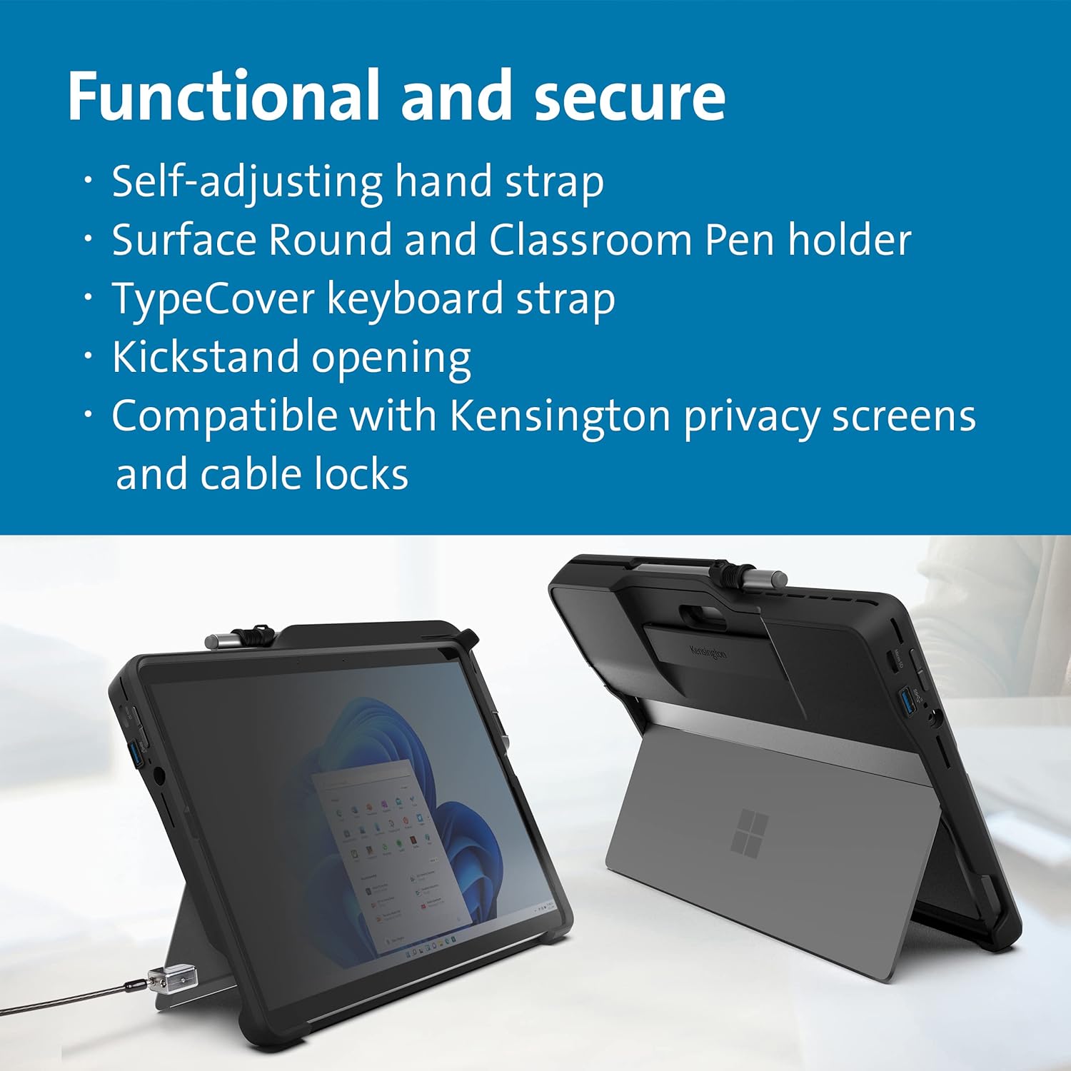 Kensington Surface Pro 8 Rugged Case (K99071WW) Surface Pro 8 Rugged Case with Integrated Hub