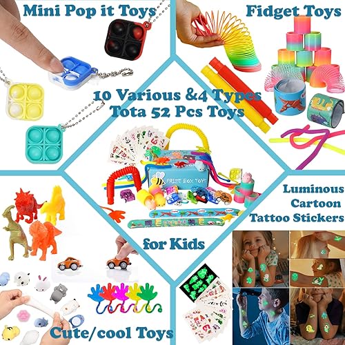 Miniatura 2 de 52 piezas de recuerdos de fiesta para niños, caja de premios del tesoro, juguetes de bolsas de regalos para recompensas de aula, juguete pequeño a