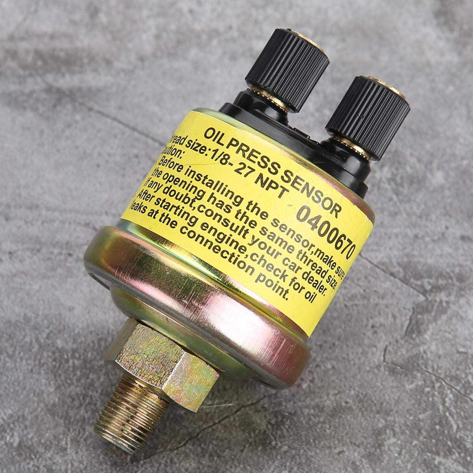 Yosoo Sensore di Pressione Olio Universale, 1/8 NPT, Ricambio per Manometro Motore