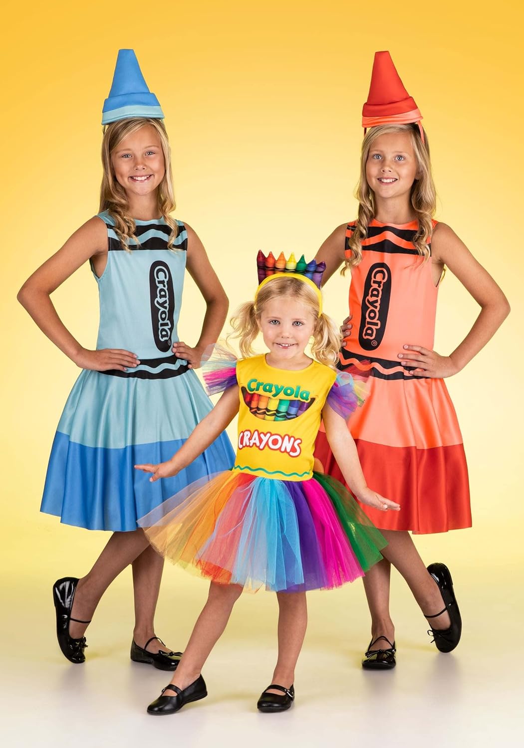 Crayola Crayon Box Costume Dress - Spandex Dress with Tulle Skirt, Foam Headband - Toddlers' Halloween Costume