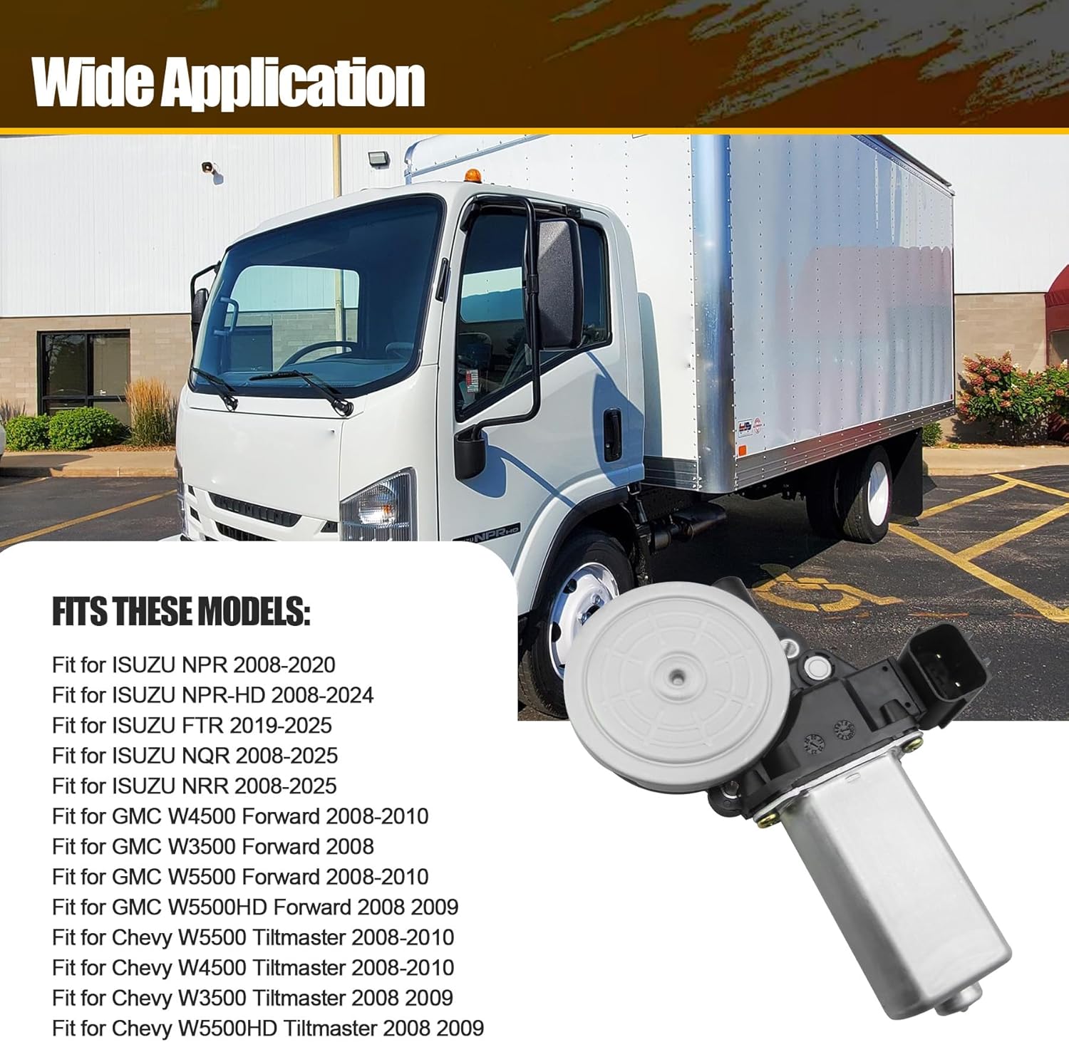 Power Window Motor Regulator Passenger Side Fit for Isuzu NPR-HD NQR NRR for GMC for Chevy W5500 W4500 W3500 Replace 8980584240 8980584290A