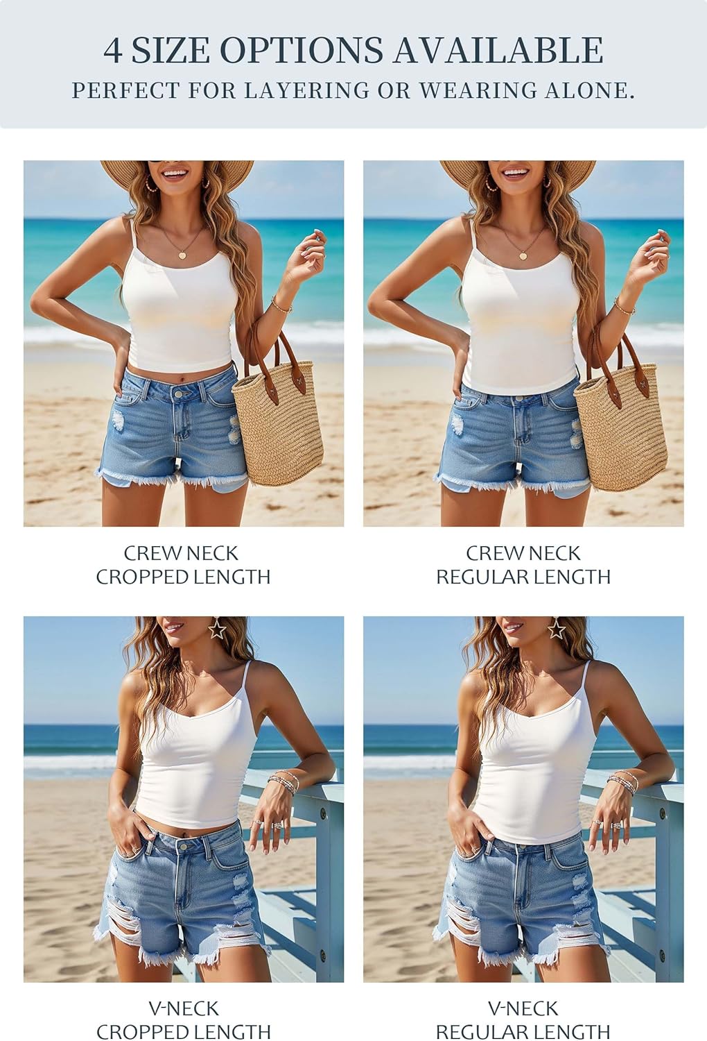 Multi-Pack Womens Camisole Soft Knit Casual Fitted Sleeveless Tank Top - Image 6