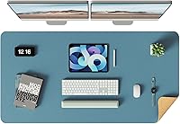 Vista 25 de YSAGi - Almohadilla de escritorio de doble cara, de cuero, protector de almohadilla de corcho ecológico, grande, impermeable, para oficina/hogar