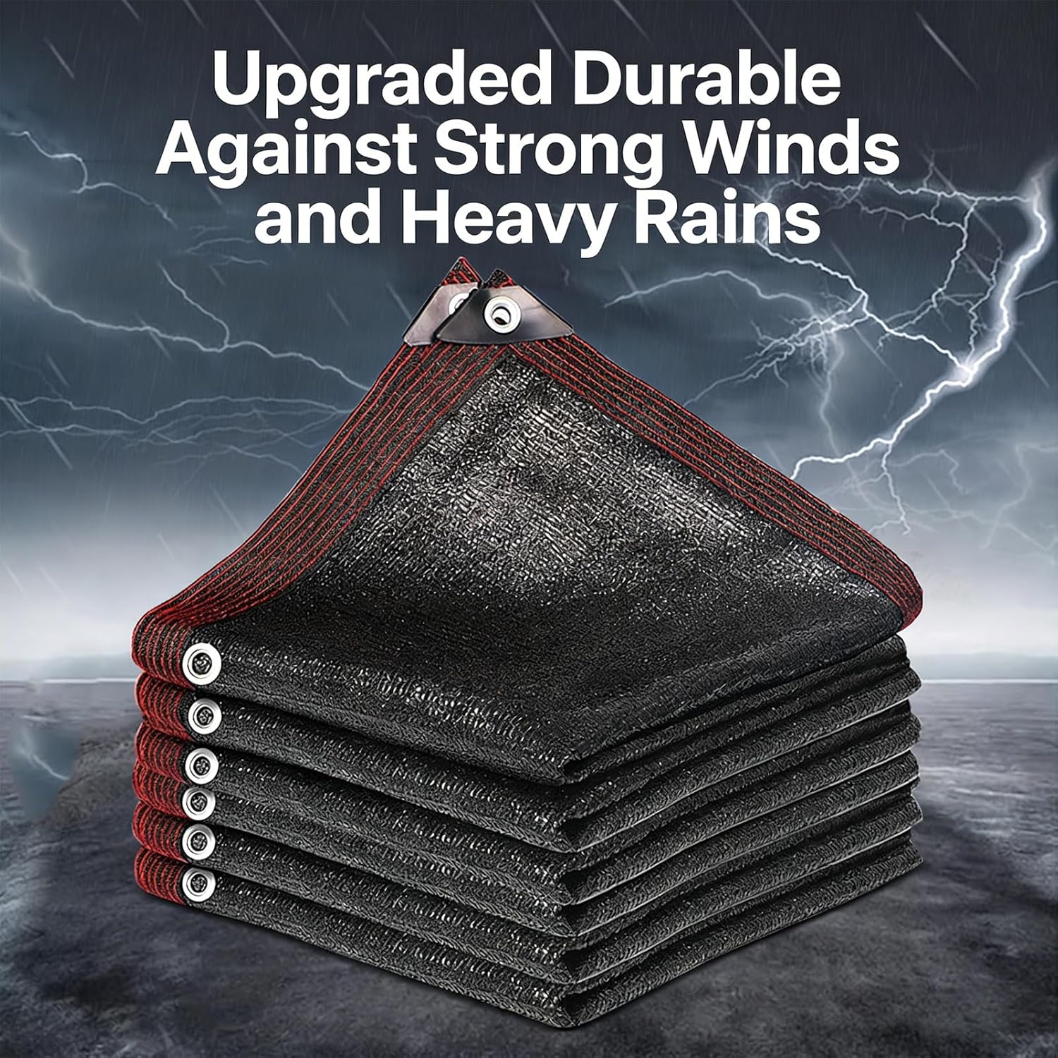 Sun Shade Sail Canopy – Heavy Duty HDPE UV Block Awning with Reinforced 6-Row Stitching, Breathable Patio Garden Outdoor Cover for Deck, Yard & Pool(Khaki,6 x 6 m/19.7 x 19.7ft)